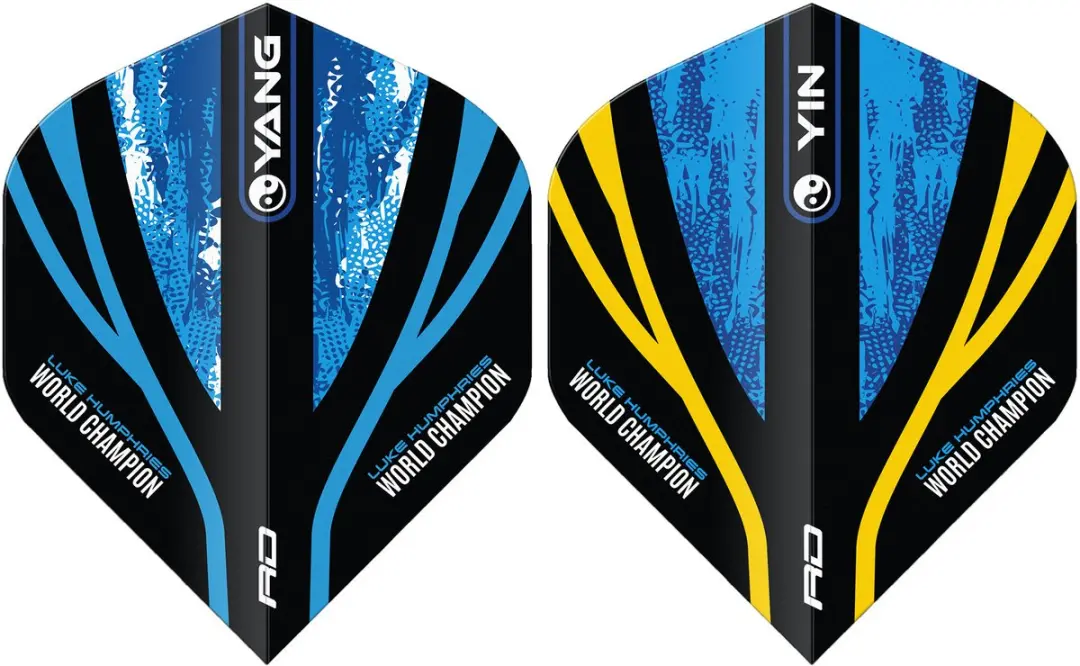 Red Dragon Luke Humphries World Champion Dart Flights TF6996 - Blauw/Goud/Zwart