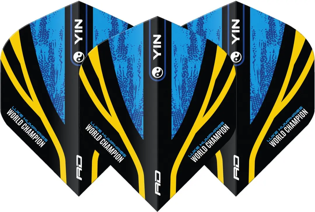 Red Dragon Luke Humphries World Champion Dart Flights TF6996 - Blauw/Goud/Zwart - afbeelding 6 van 6