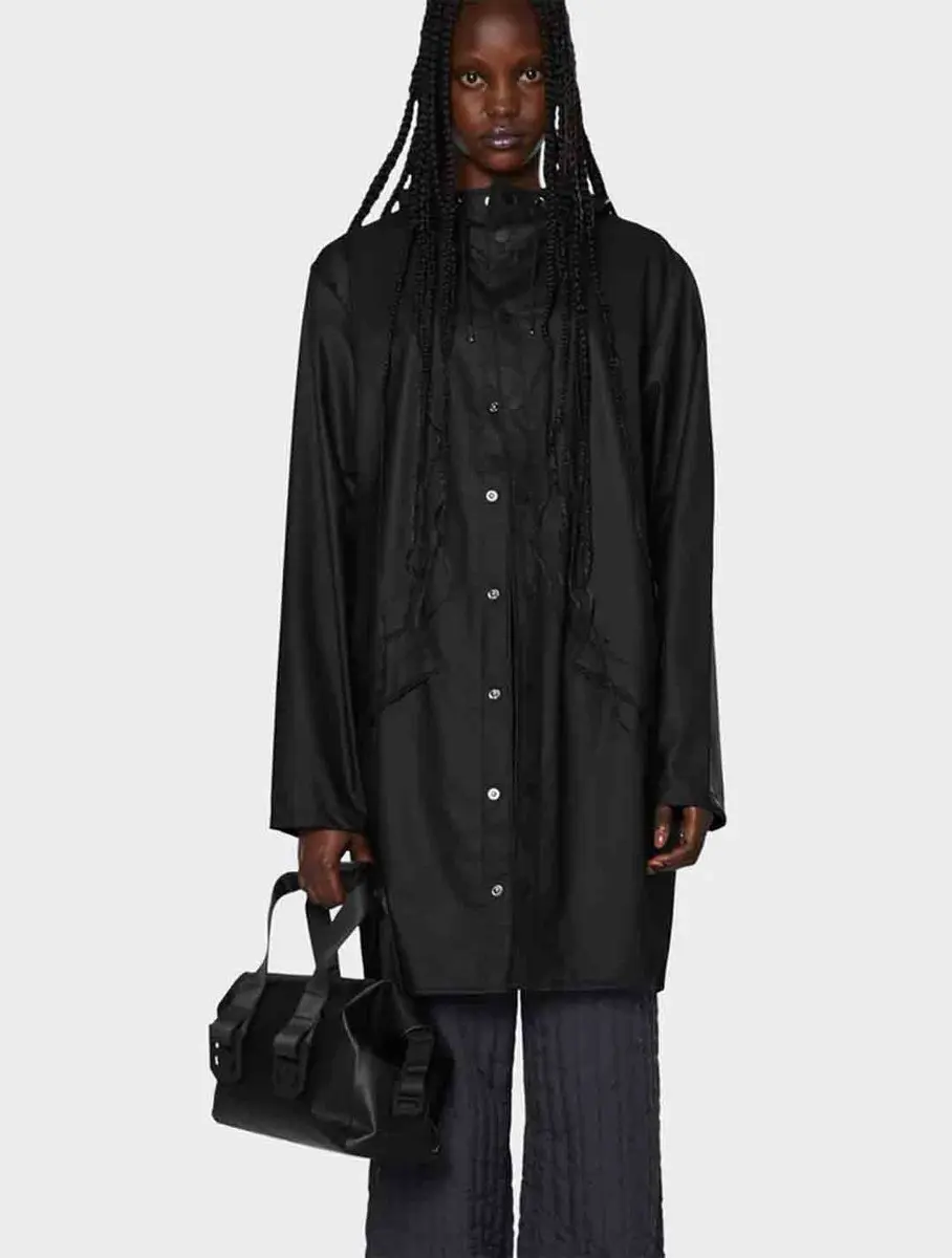 Rains Long Jacket Regenjas XS - Zwart - afbeelding 6 van 6