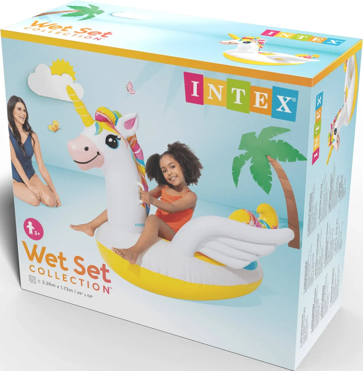 Intex Unicorn Opblaasfiguur 57561NP - 3+ jaar - Wit/Roze/Geel - afbeelding 6 van 6