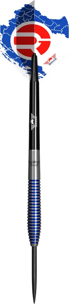 Bull's Romeo Grbavac Dartpijlen 23g - 3 Stuks - Zilver/Blauw - afbeelding 6 van 6