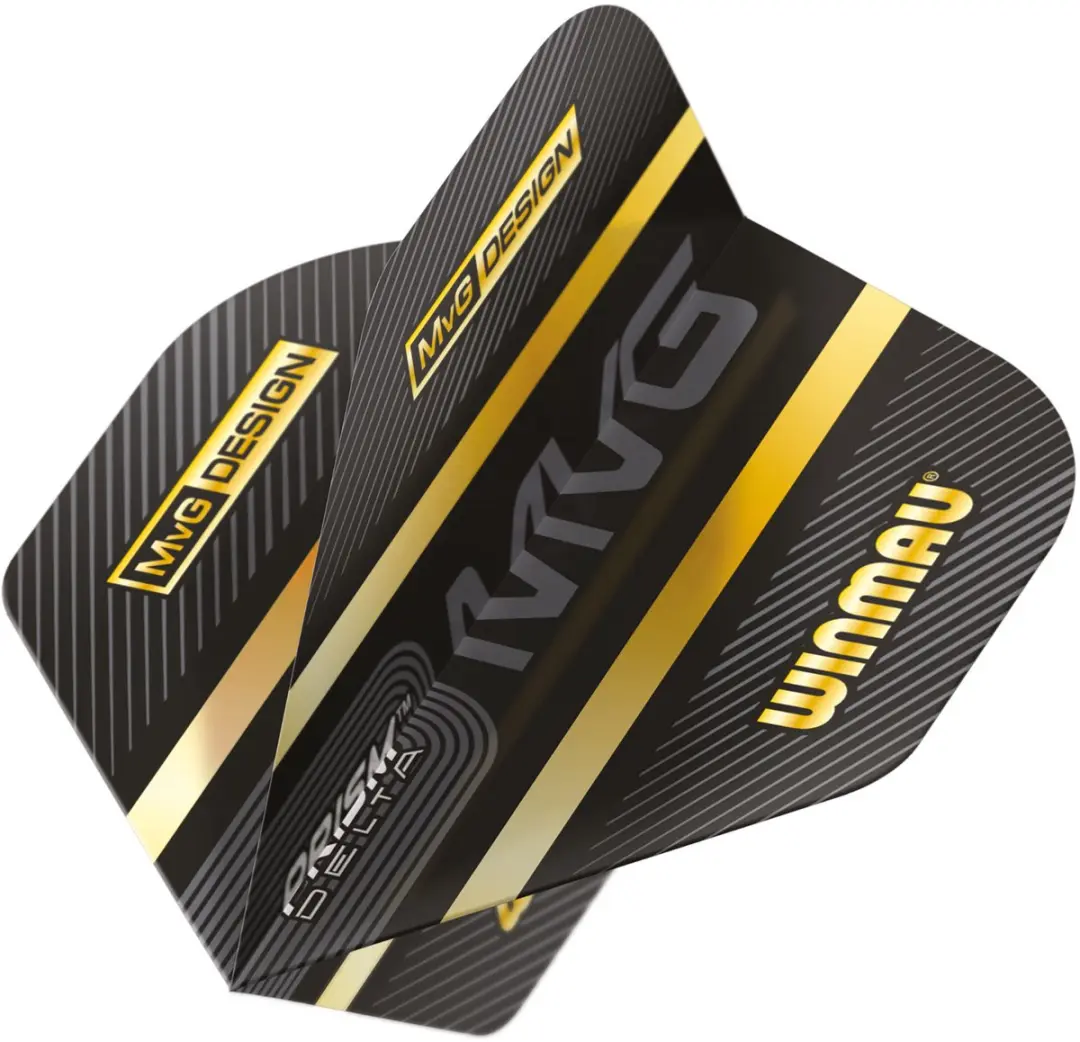 Winmau Prism Delta MVG Dart Flights - 3 Stuks - Zwart/Goud