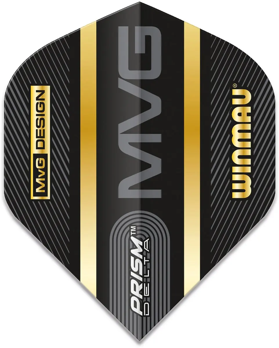 Winmau Prism Delta MVG Dart Flights - 3 Stuks - Zwart/Goud