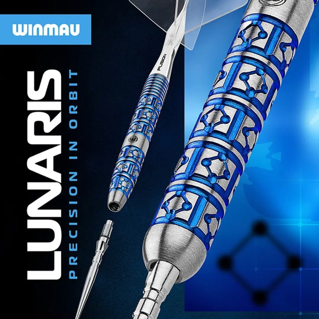 Winmau Lunaris Tapered Switch Point Dartpijlen - 3 Stuks - Blauw/Zilver