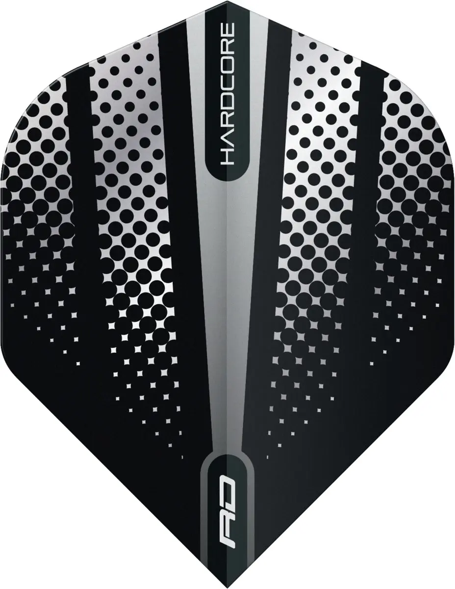 Red Dragon Hardcore Radical Black Flash Dart Flights - 3 Stuks