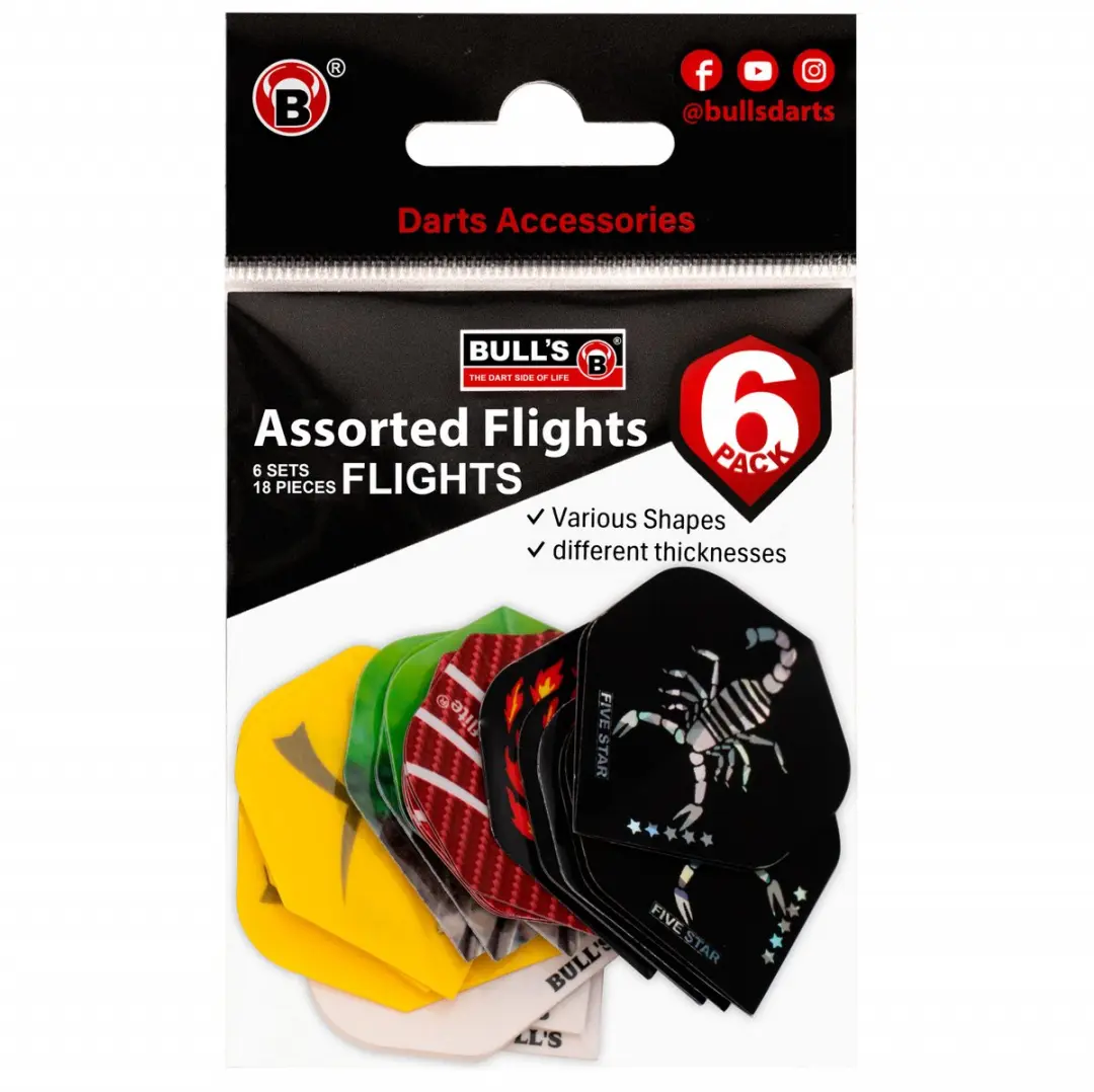 Bull's Flights Assortiment 18 Stuks - Multicolor