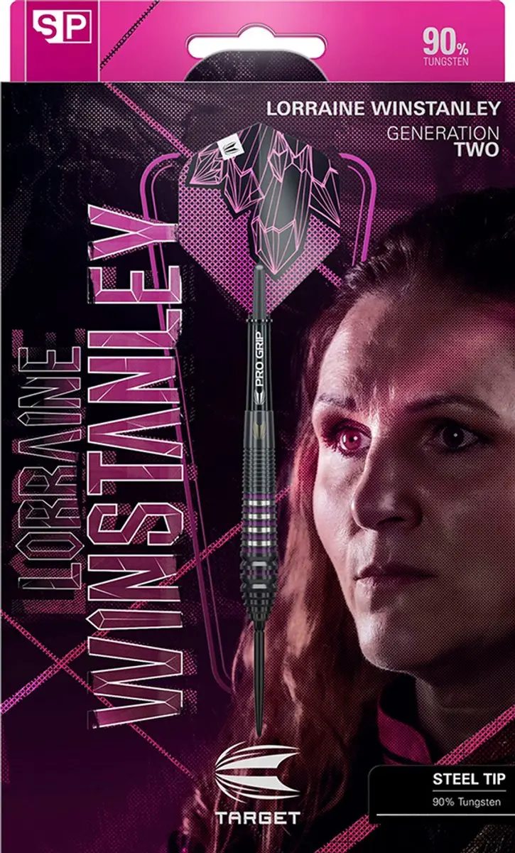 Target Lorraine Winstanley G2 Swiss Point Dartpijlen - 3 Stuks - Zilver/Zwart/Paars
