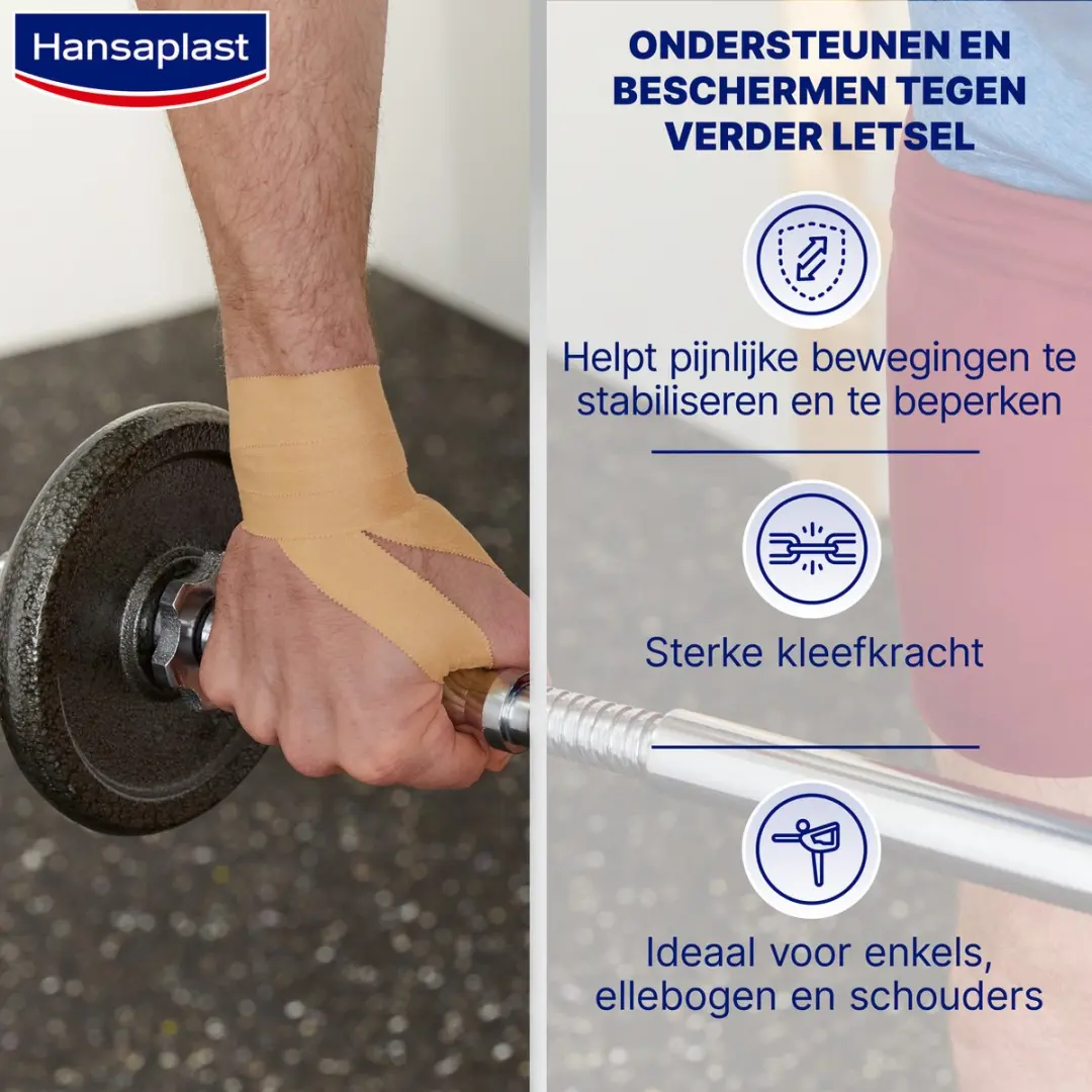 Hansaplast Stevige Sporttape 3,75cm x 15m - Beige