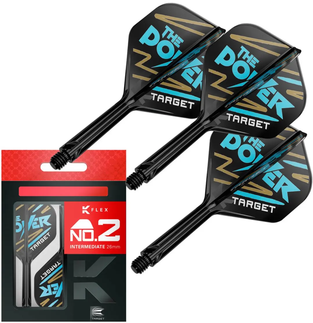 Target K-Flex Phil Taylor NO2 Dart Flights - Blauw/Zwart - 3 Stuks