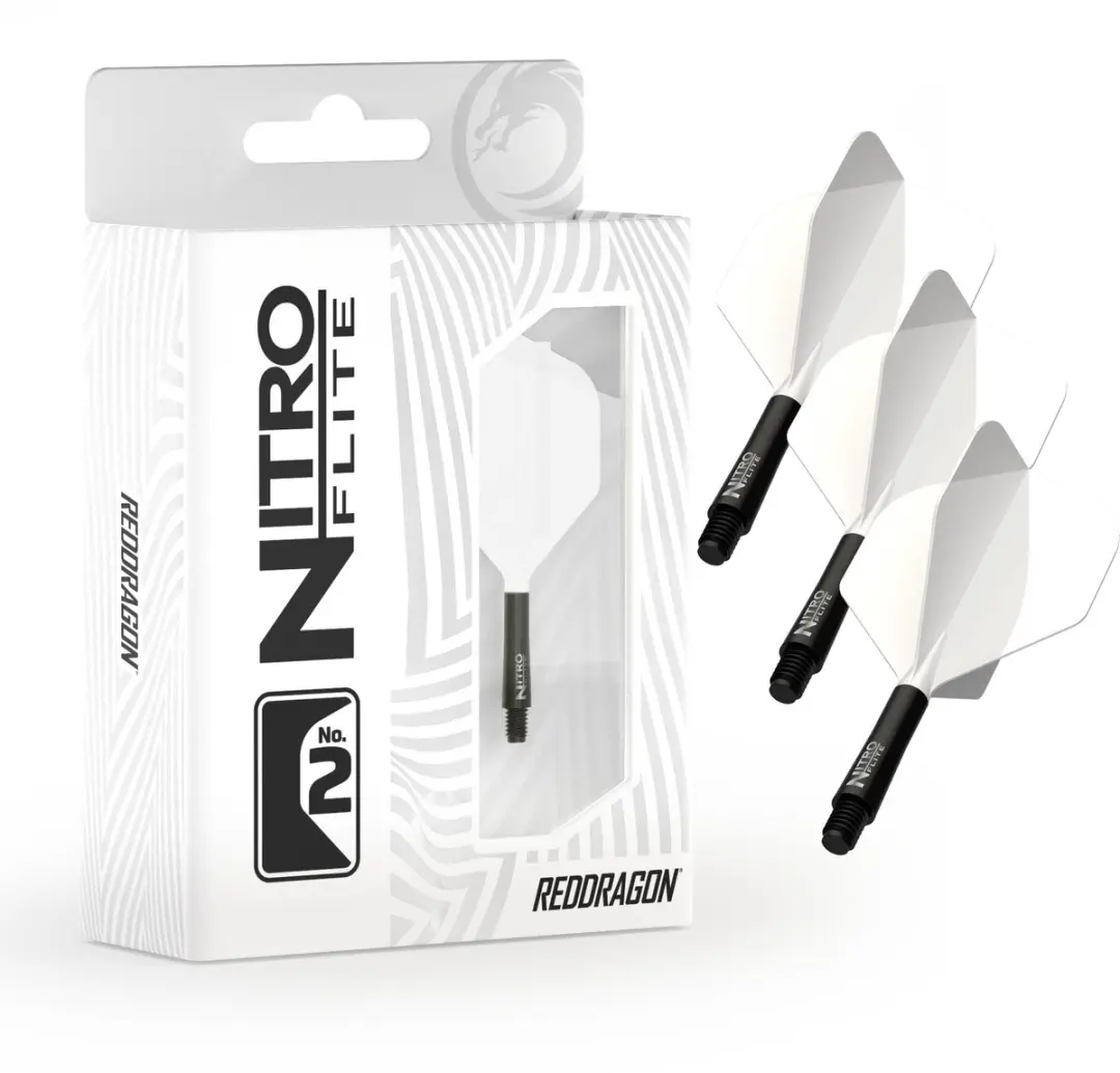 Red Dragon Nitro Flite X1077 Dartvleugels - 3 Stuks - Zwart/Wit