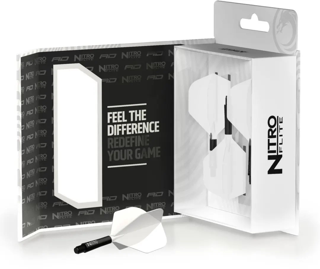 Red Dragon Nitro Flite X1077 Dartvleugels - 3 Stuks - Zwart/Wit