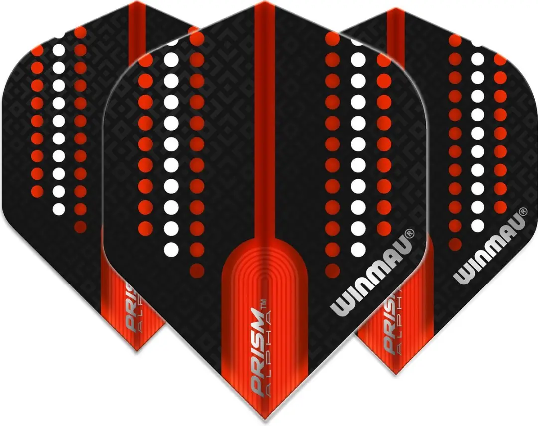 Winmau Prism Alpha Pro-Line Dart Flights - 3 Stuks - Rood/Zwart