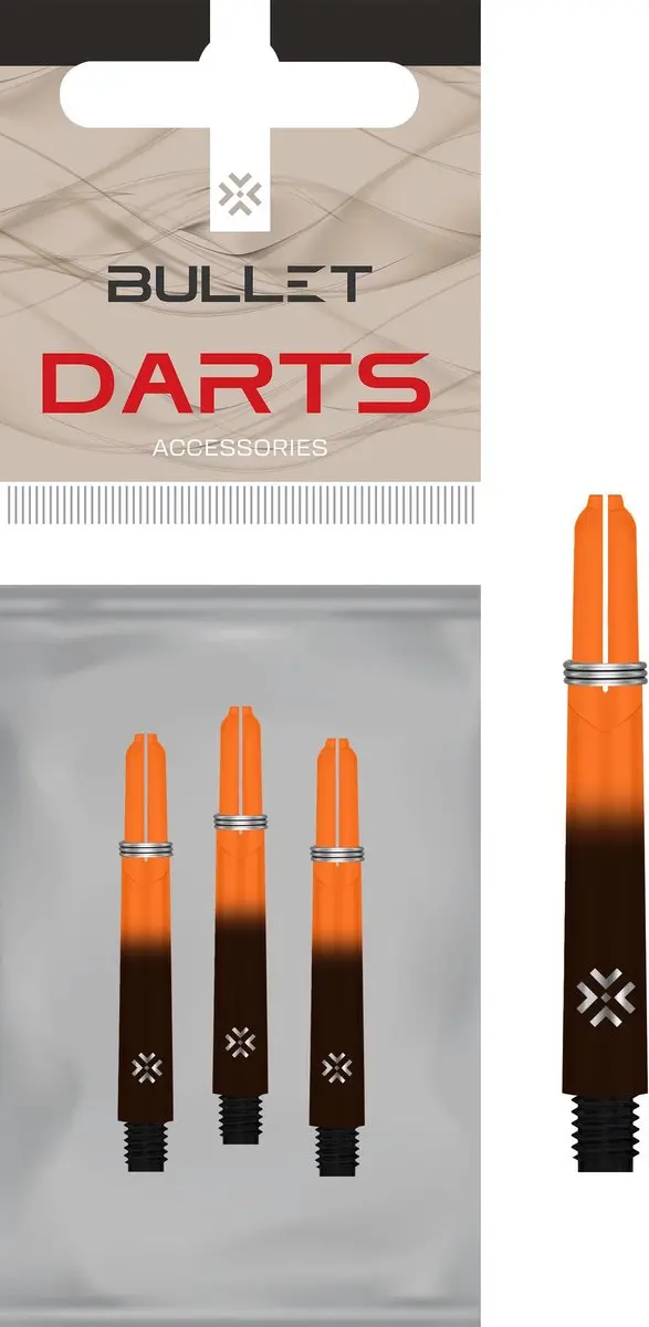 Bullet Shafts 41mm - 3 Stuks - Zwart/Oranje