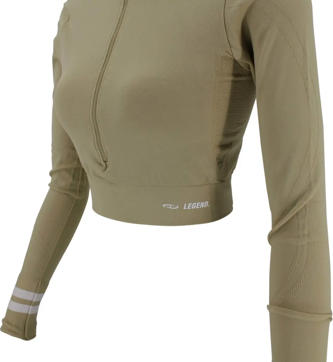 Legend Sport Top Dames - Cropped - S - Wit/Bruin