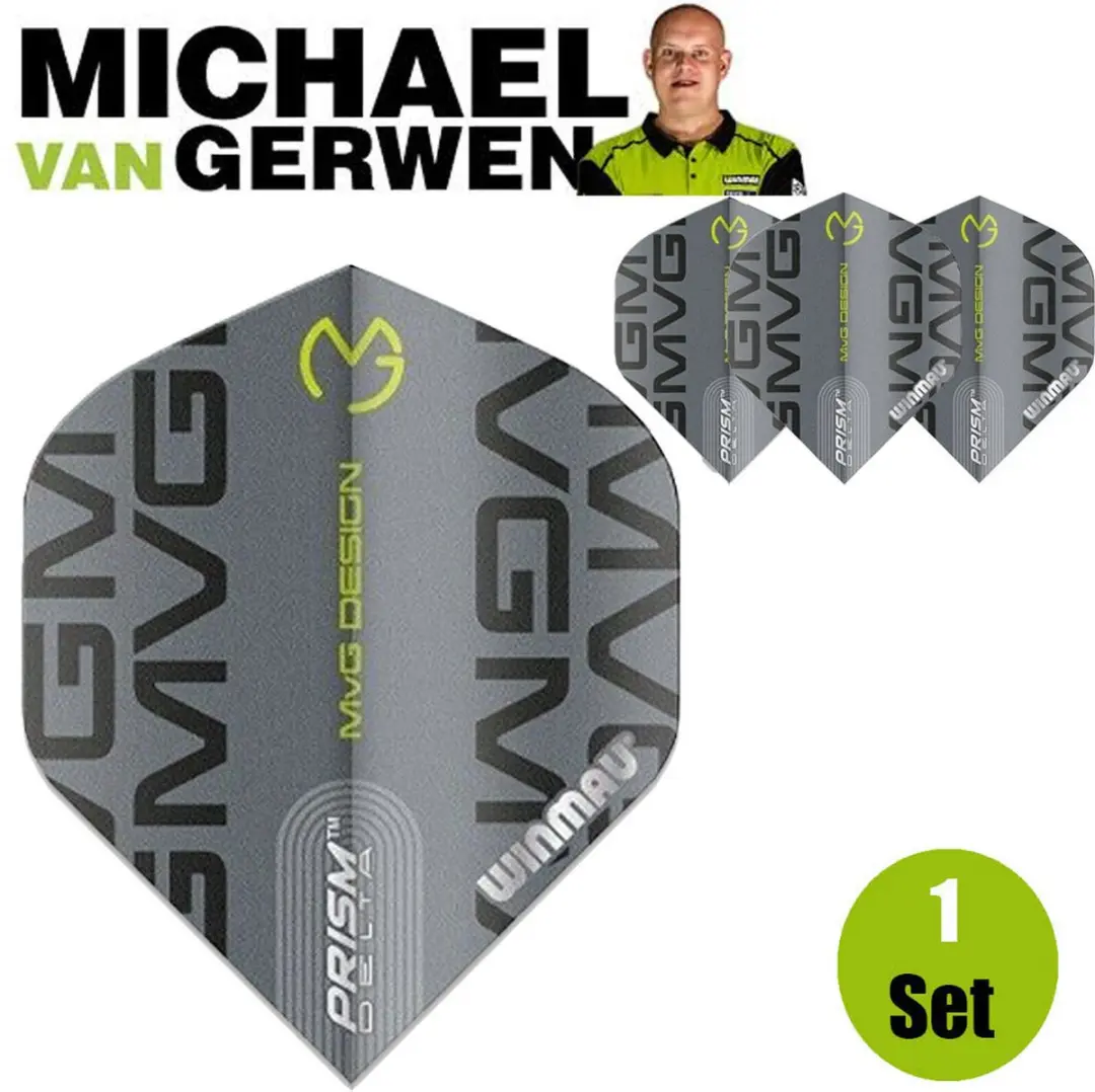 Winmau Prism Delta MVG Dart Flights - 3 Stuks - Grijs