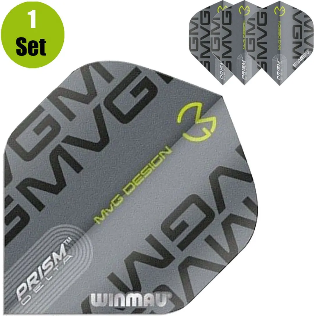 Winmau Prism Delta MVG Dart Flights - 3 Stuks - Grijs