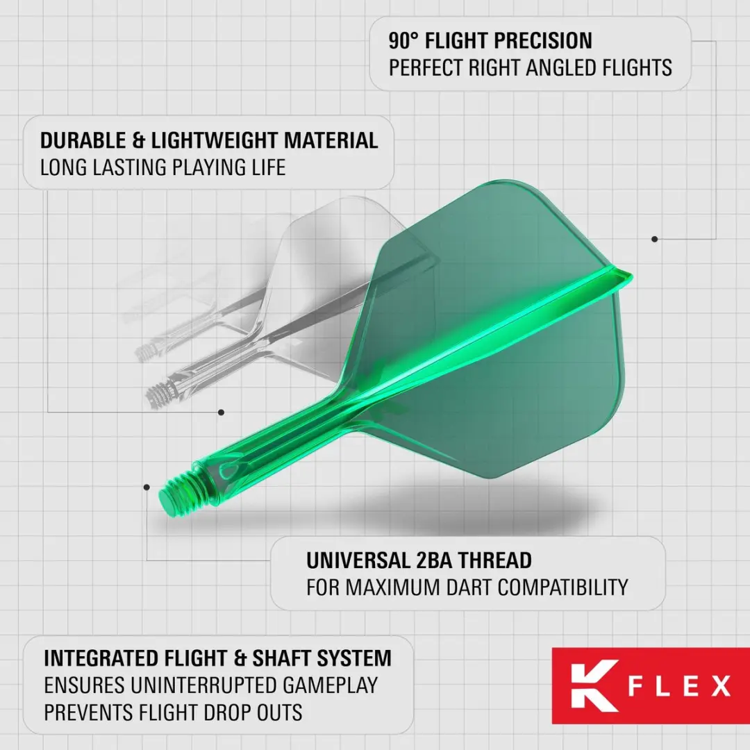 Target K-Flex Green NO6 Dart Flights Intermediate 26mm