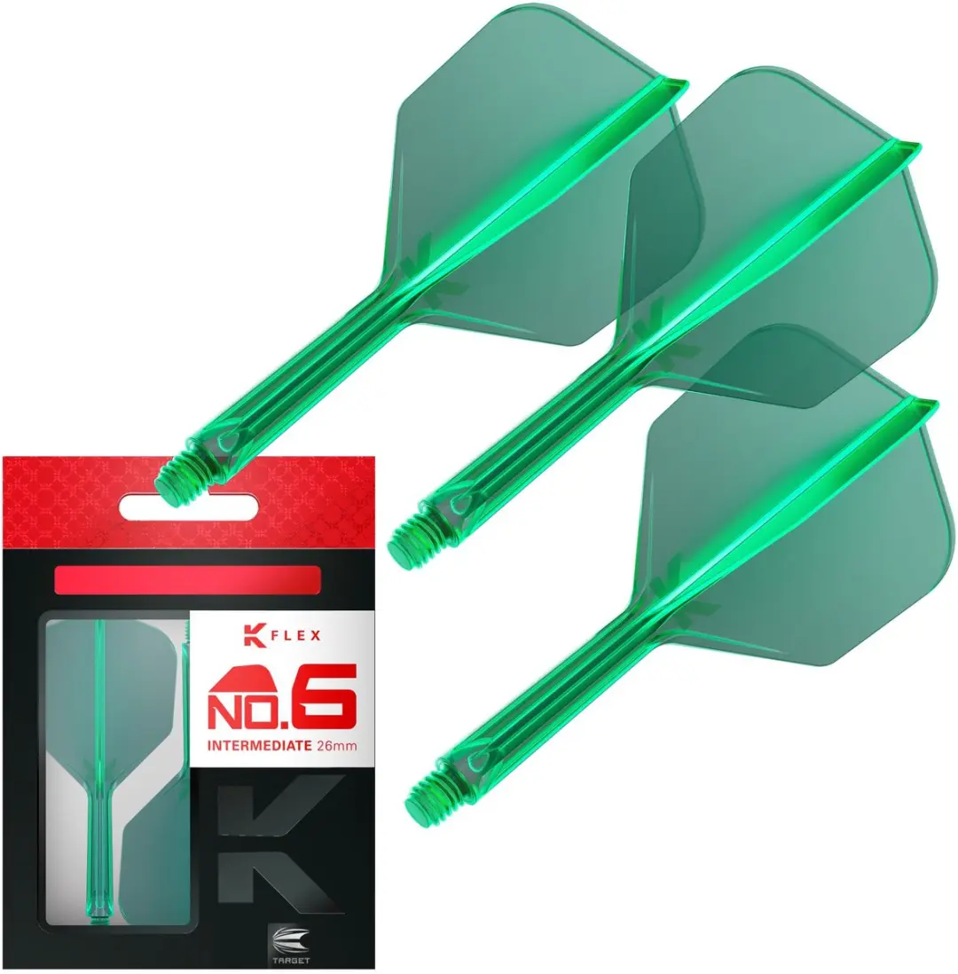 Target K-Flex Green NO6 Dart Flights Intermediate 26mm