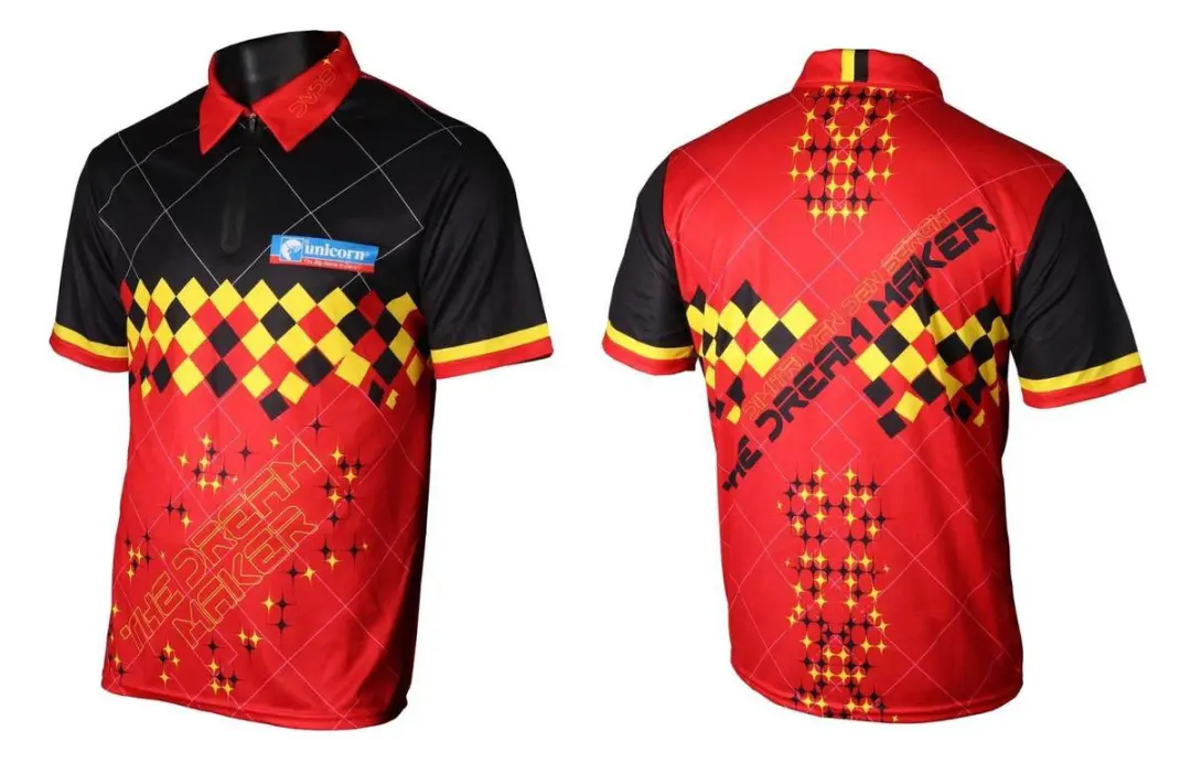 Unicorn Dartshirt Dimitri Van Den Bergh Heren XXL - Zwart/Rood