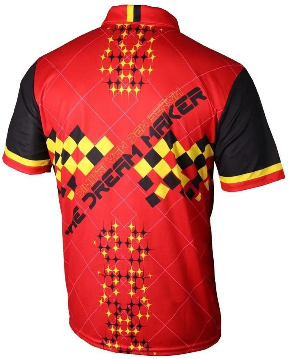 Unicorn Dartshirt Dimitri Van Den Bergh Heren XXL - Zwart/Rood