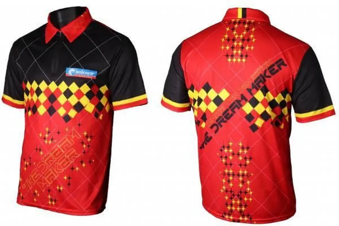 Unicorn Dartshirt Dimitri Van Den Bergh Heren XXL - Zwart/Rood