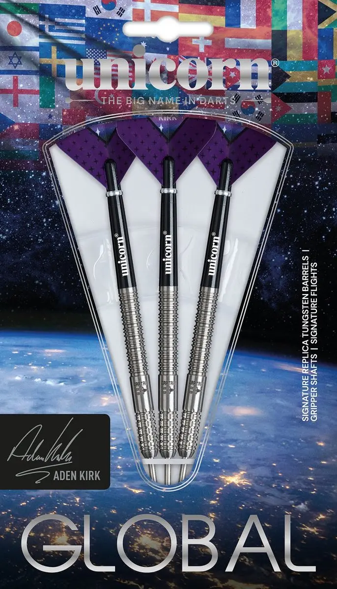 Unicorn Aden Kirk 90% Dartpijlen - 3 Stuks - Zilver