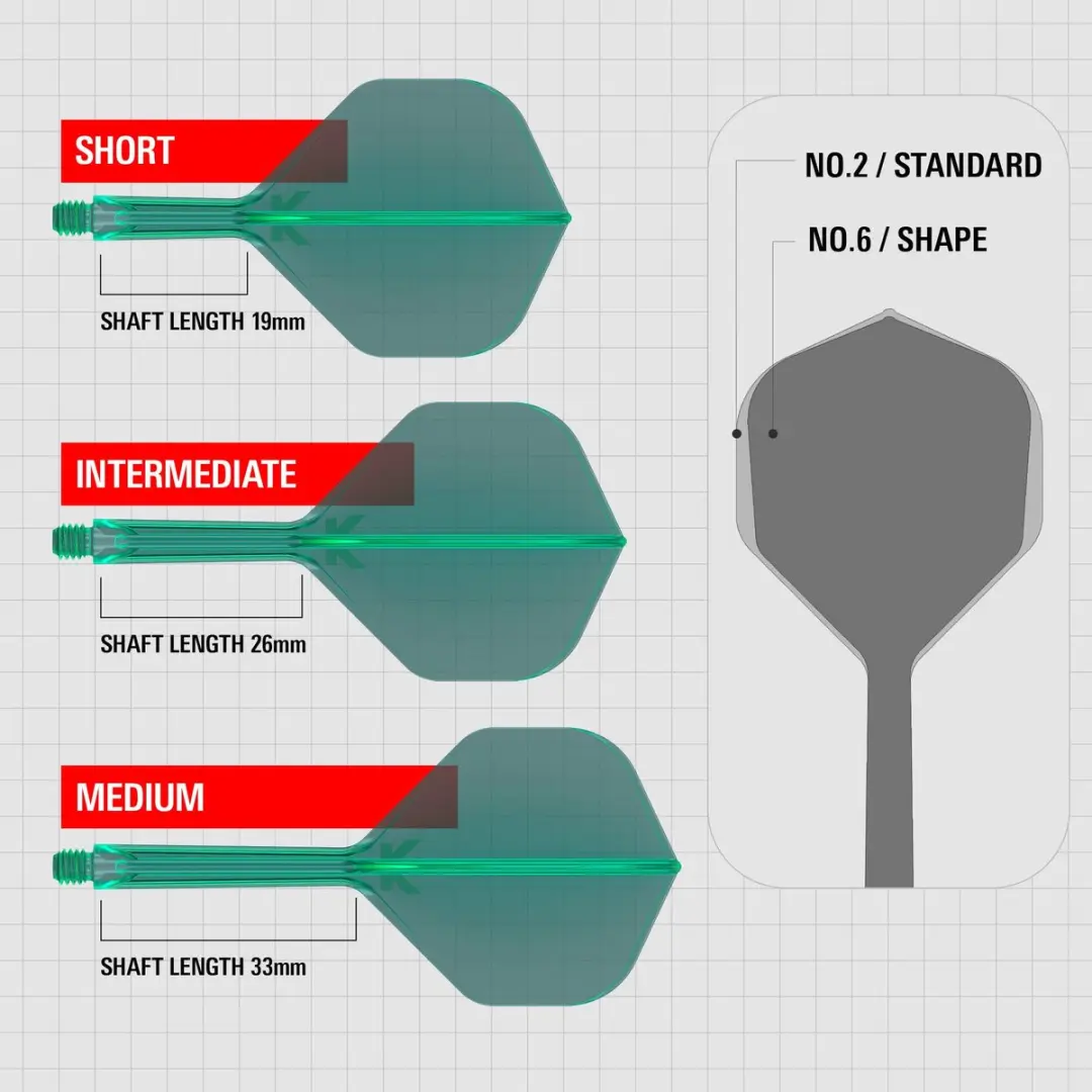 Target K-Flex Green NO2 Dart Flights Intermediate 26mm - 410032
