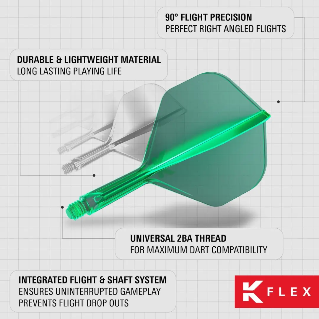 Target K-Flex Green NO2 Dart Flights Intermediate 26mm - 410032