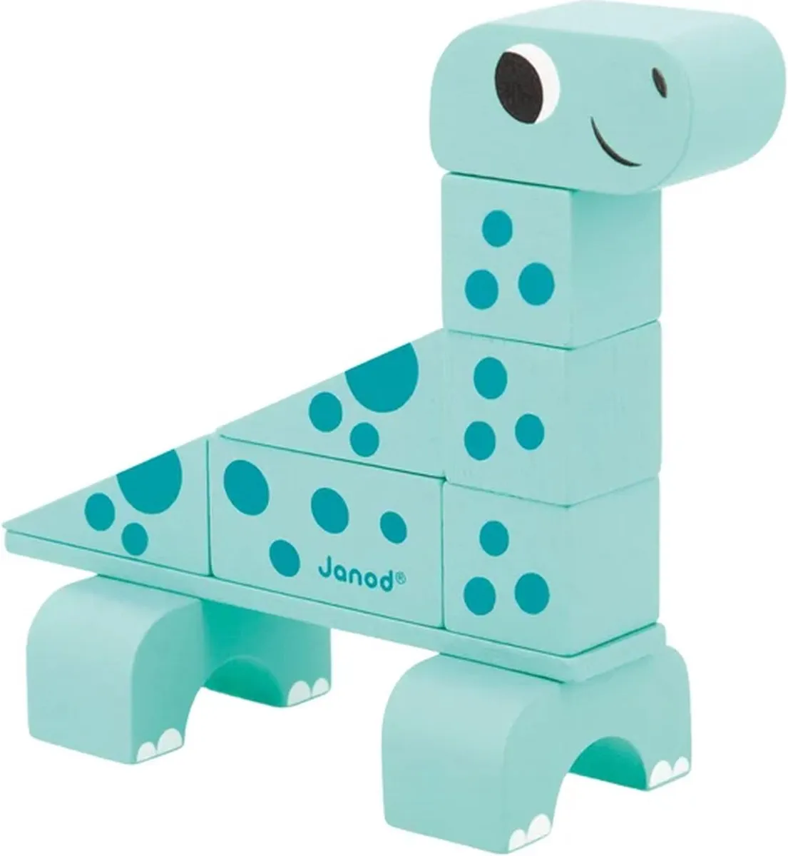 Janod Dino Cubicosaurus Blokkenset - 2 Stukken - Multicolor