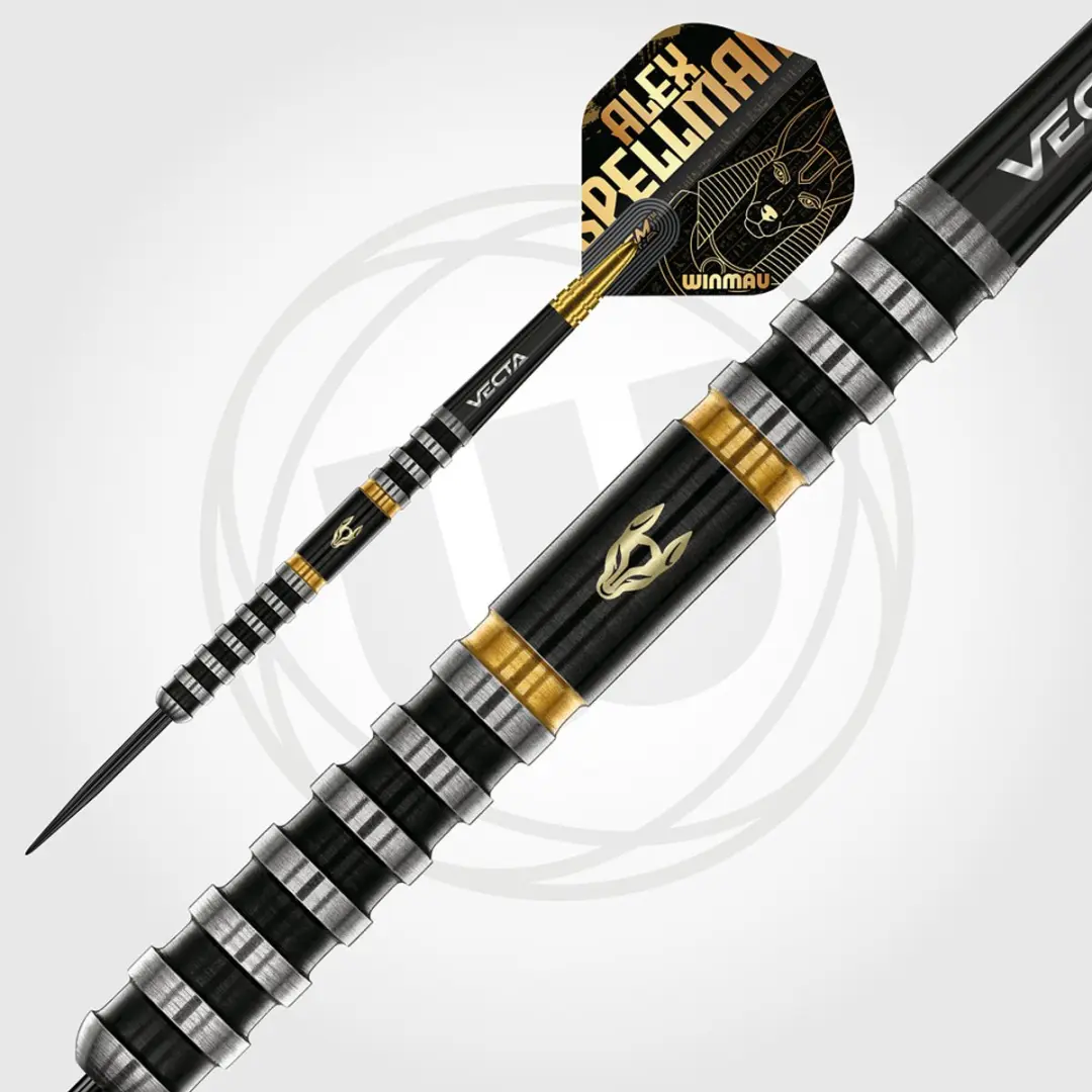 Winmau Alex Spellman 90% Dartpijlen - 3 Stuks - Goud/Zilver/Zwart