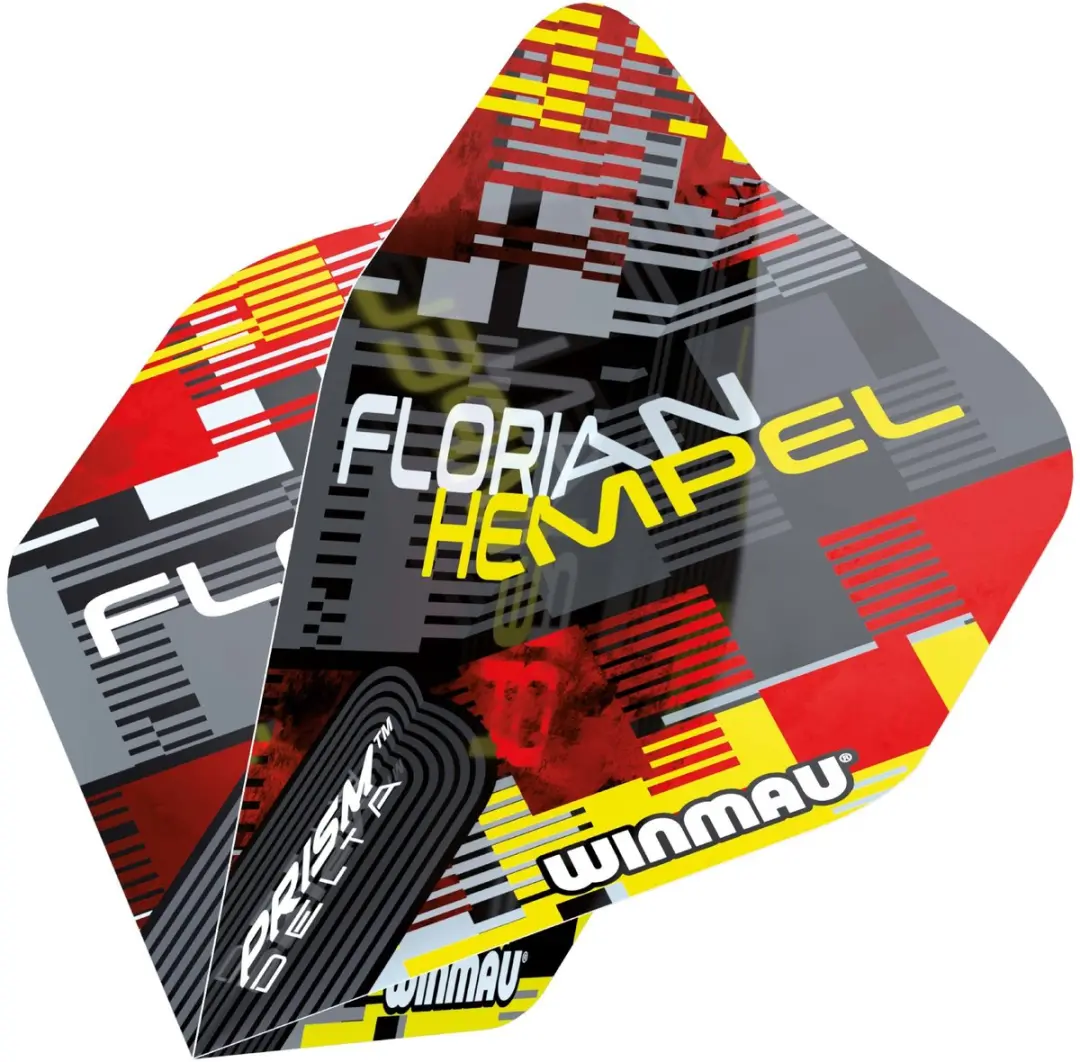 Winmau Prism Delta Hempel Dart Flights 3 Stuks - Geel/Grijs/Rood/Zwart