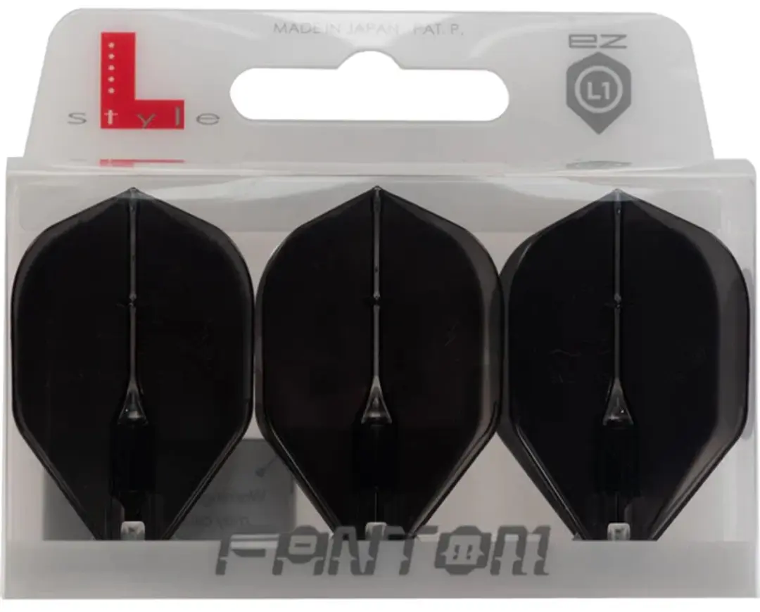 L-Style Fantom EZ L1 Standard Dart Flights - 3 Stuks - Transparant/Zwart