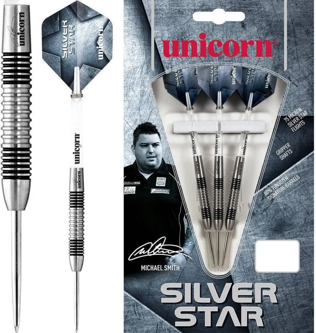 Unicorn Silverstar Michael Smith 80% Dartpijlen 24g - 3 Stuks