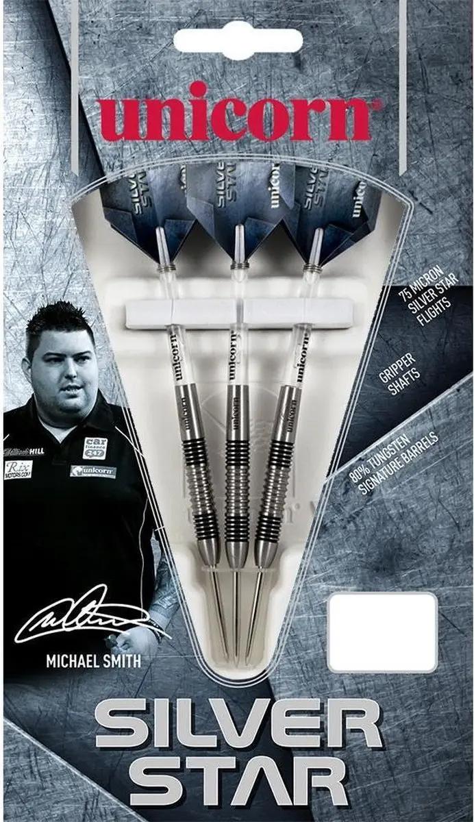Unicorn Silverstar Michael Smith 80% Dartpijlen 24g - 3 Stuks