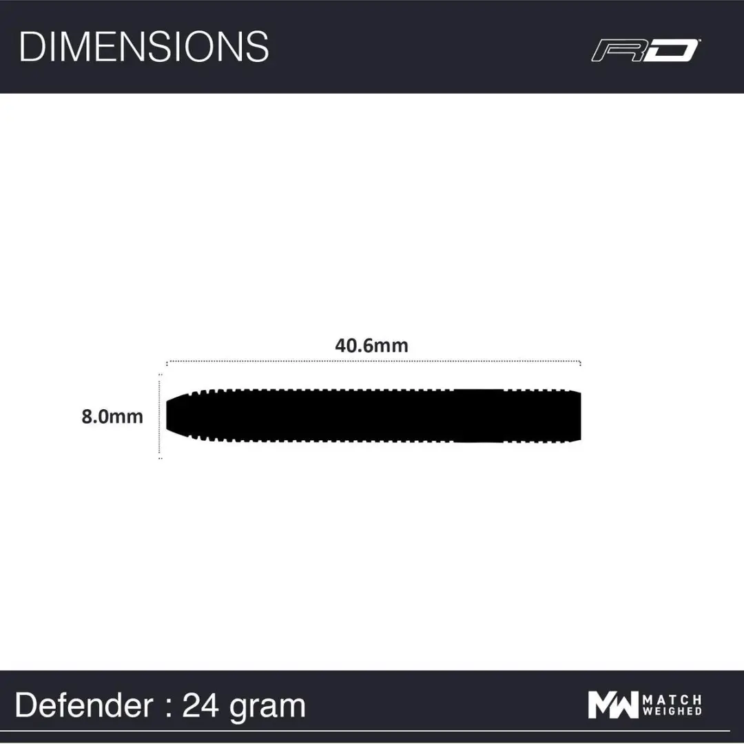 Red Dragon Defender 85% Dartpijlen 3 Stuks - Zilver