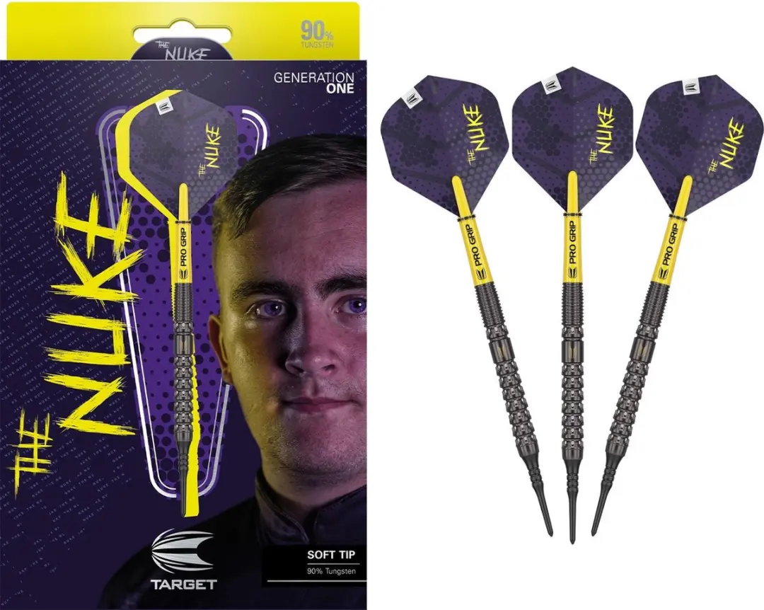 Target Luke Littler G1 Soft Tip Dartpijlen 90% Wolfraam
