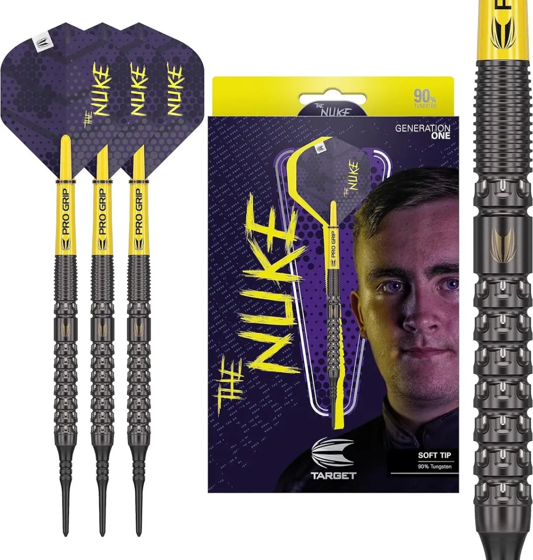 Target Luke Littler G1 Soft Tip Dartpijlen 90% Wolfraam - 19g - The Nuke Signature Editie