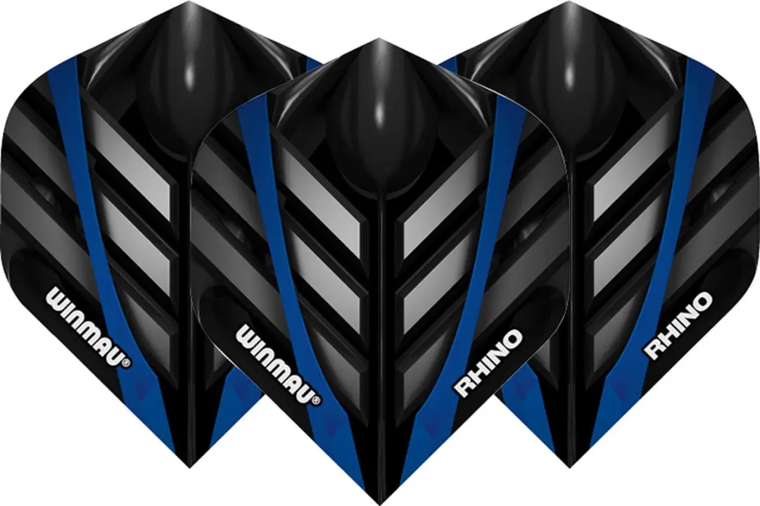 Winmau Rhino Extra Thick Dartvluchten - 3 Stuks - Zwart/Grijs/Blauw