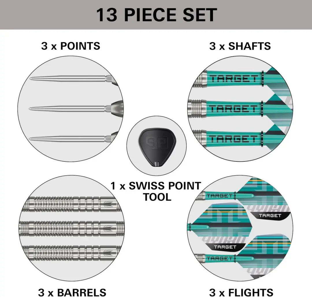 Target Darts Hydro Steel Tip Set - 3 Stuks - Barrel 03 - 90% Tungsten