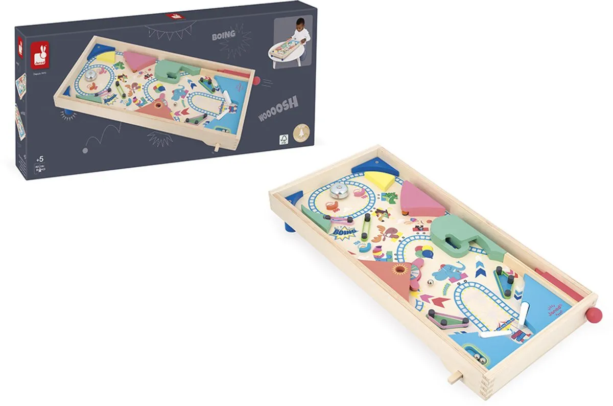 Janod Applepop Flipperkast - Multicolor - 3 Ballen - afbeelding 6 van 6