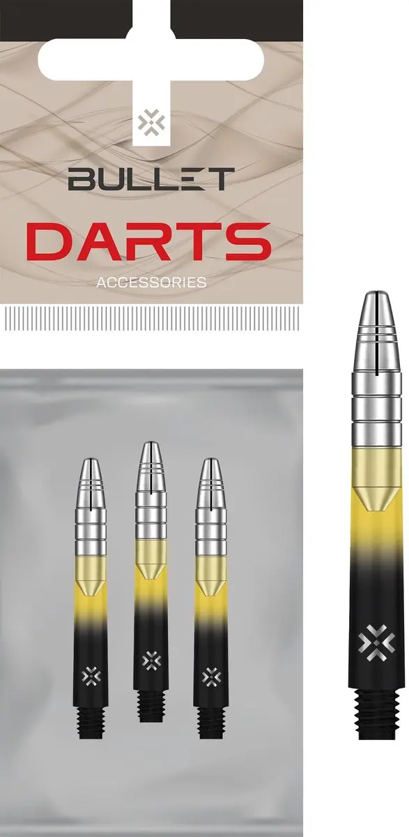 Bullet Shaft Alu HD 48mm - Geel/Zwart/Silver - 3 Stuks
