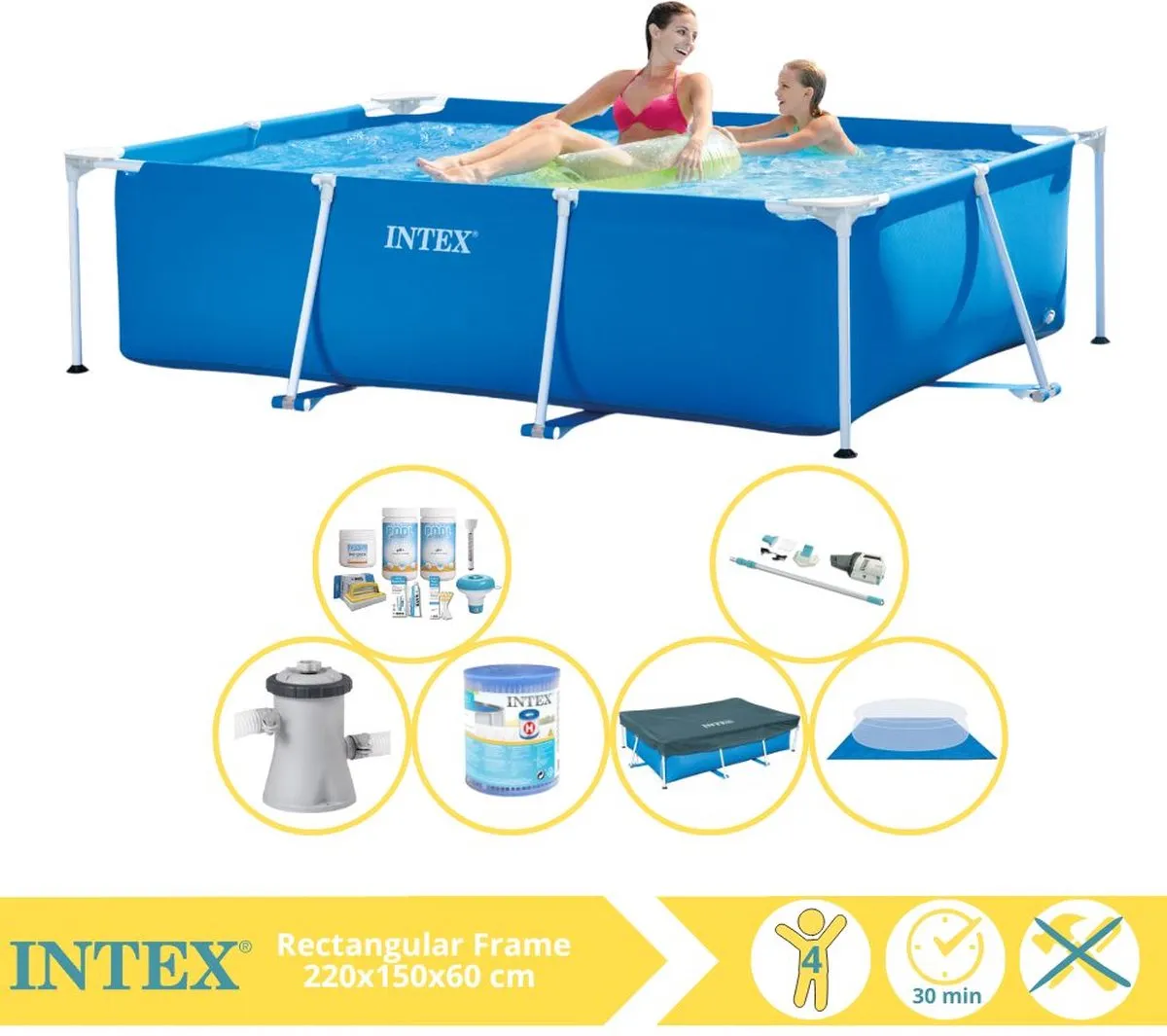 Intex 28270NP Opzetzwembad 220x150x60cm - Blauw/Wit