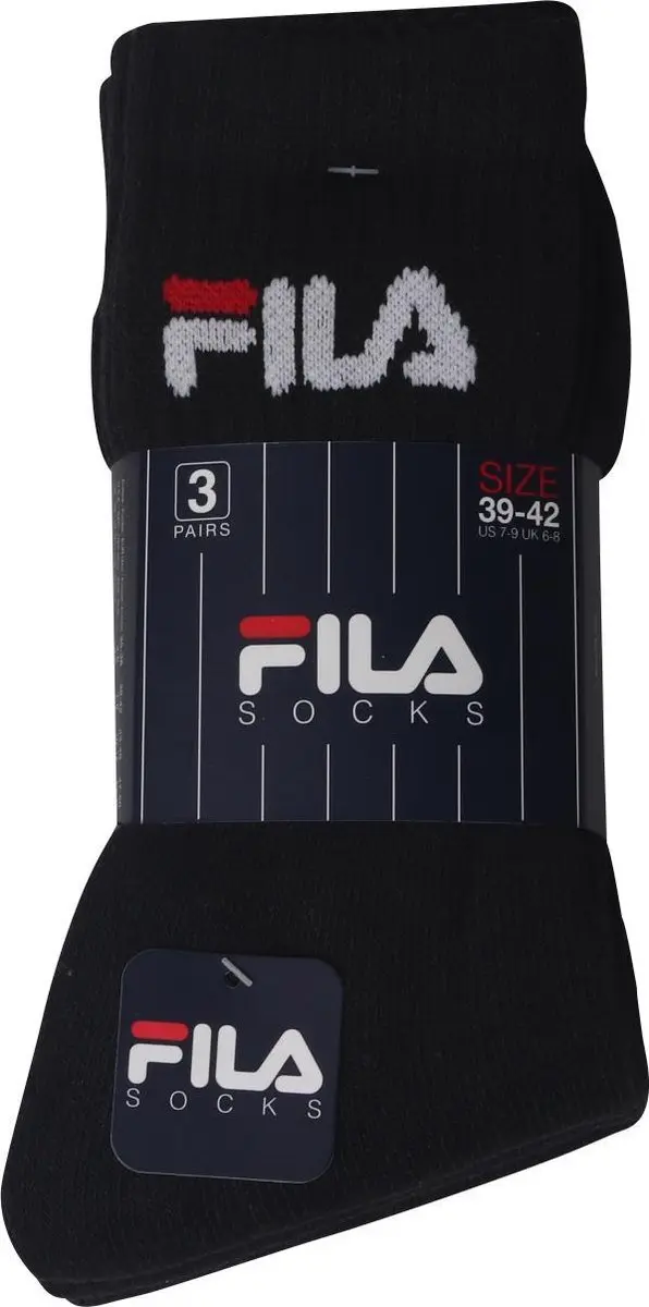 Fila Tennis Sokken 39-41 - 3 Stuks - Zwart