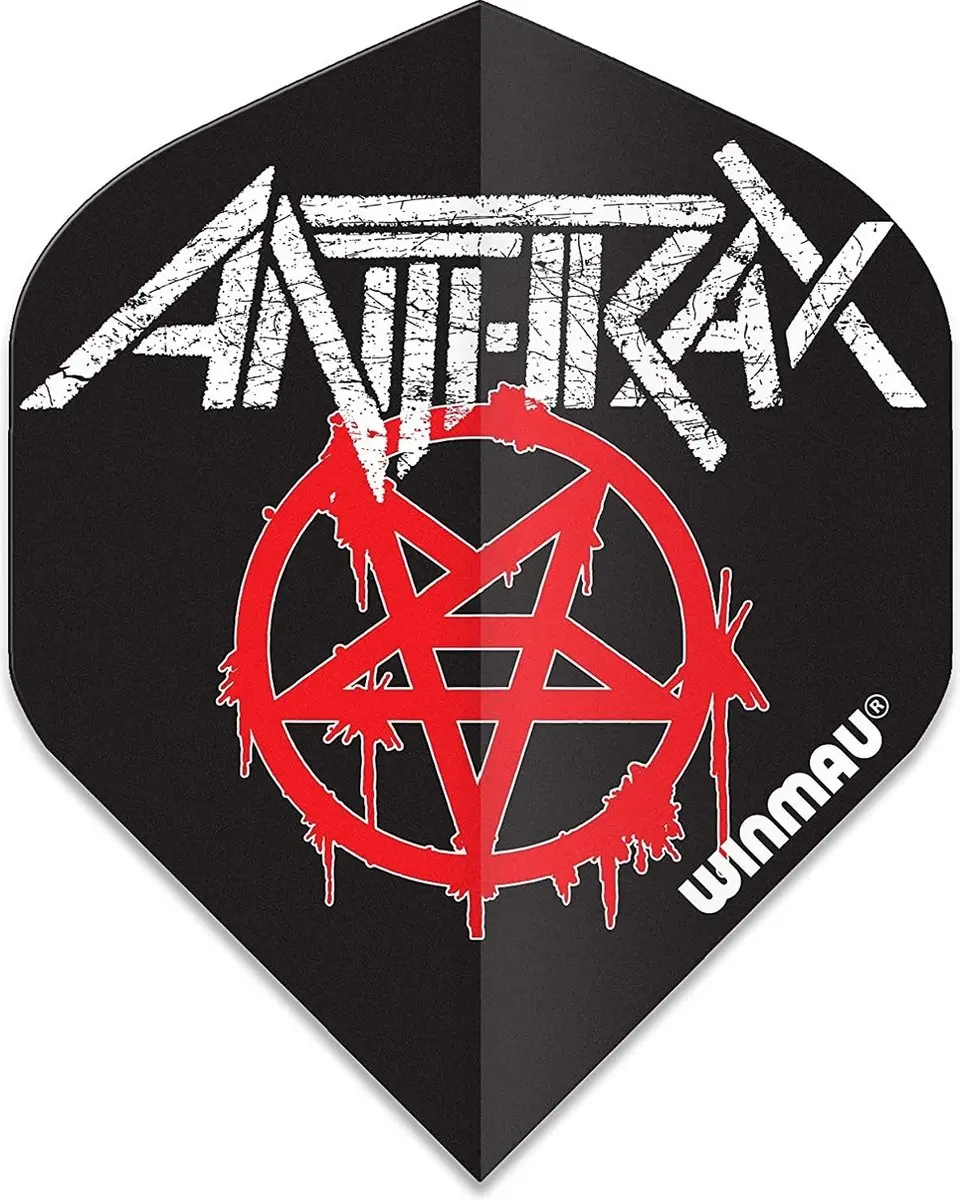 Winmau Rock Legends Anthrax Dart Flights - Zwart