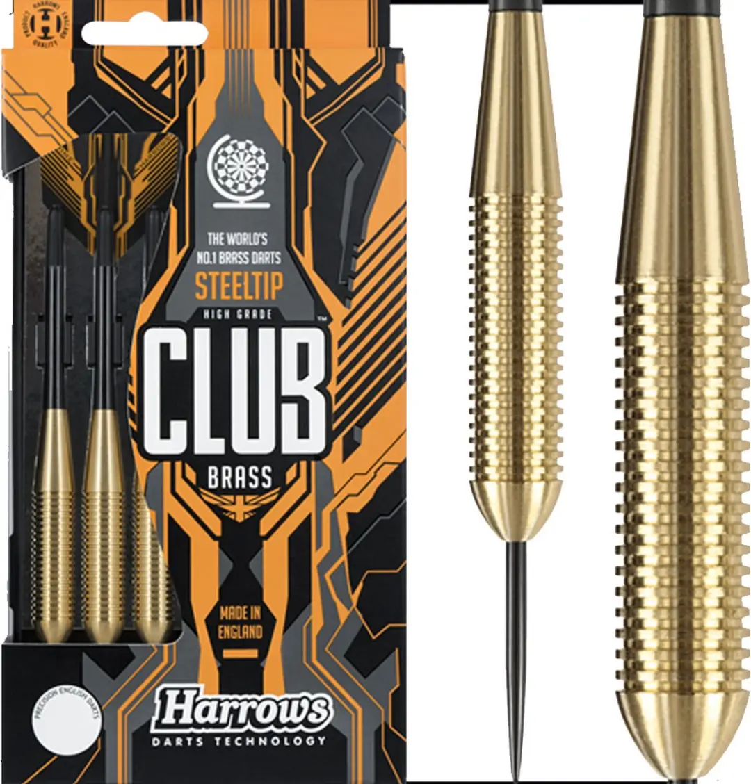 Harrows Club Brass 27Gr - 3 Stuks - Geel/Zwart