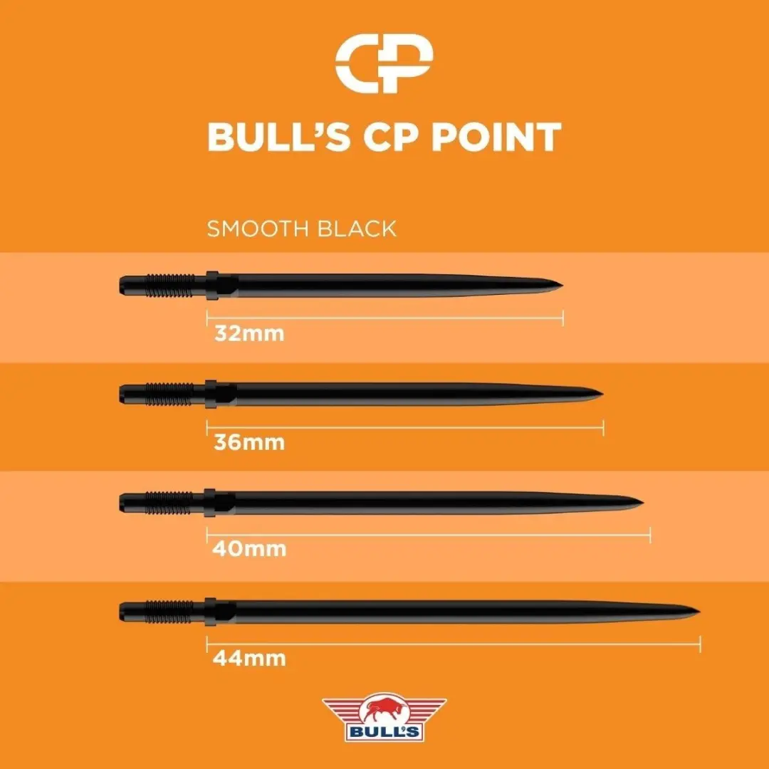 Bull's Convertible Points Smooth Black 36mm - 3 Stuks