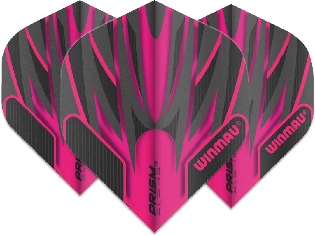 Winmau Prism Alpha Dartvleugels - 3 Stuks - Roze/Zwart