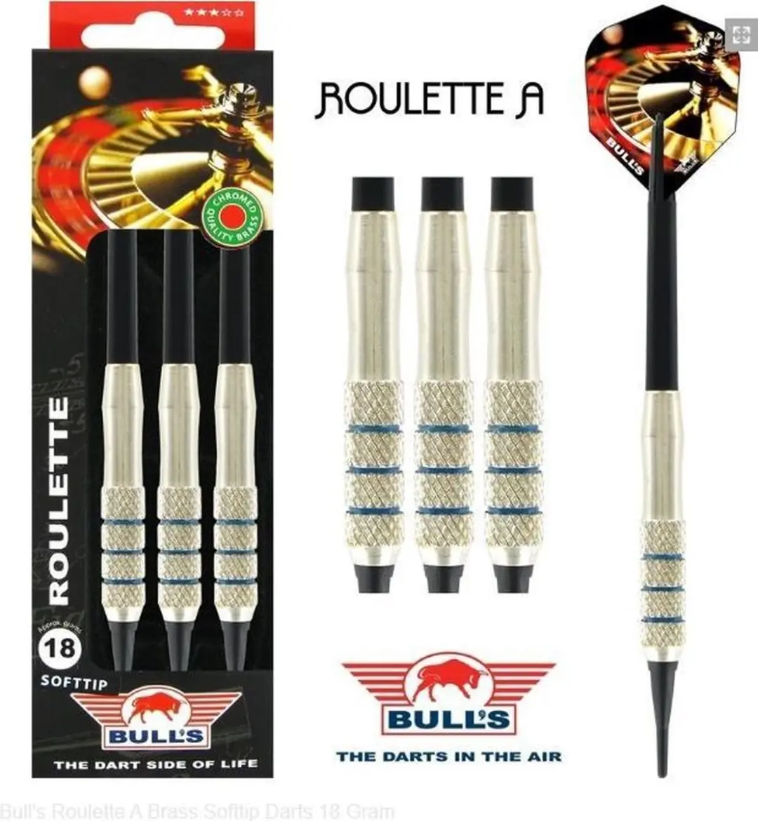 Bull's Roulette Brass A Soft Tip Dartpijlen 18g - 3 Stuks