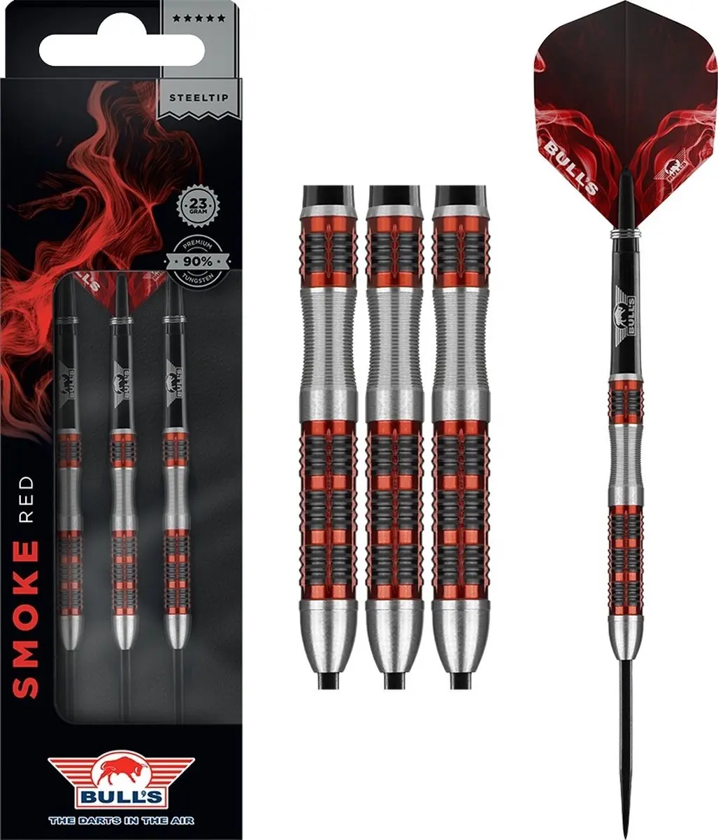 Bull's Smoke 90% Red Ember Steeltip - 3 Stuks