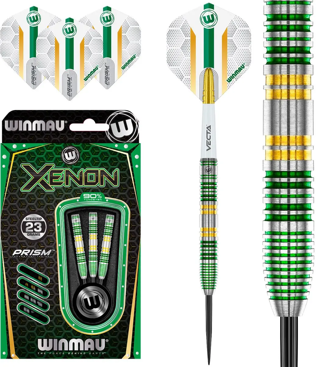 Winmau Xenon 90% Dartpijlen - 3 Stuks - Groen